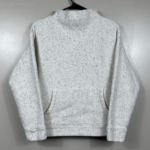 Madewell Donegal Mockneck Side-Button Sweatshirt Antique Cream Size Small - Picture 3 of 8